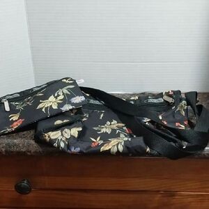 LeSportsac Black Floral Crossbody Bag